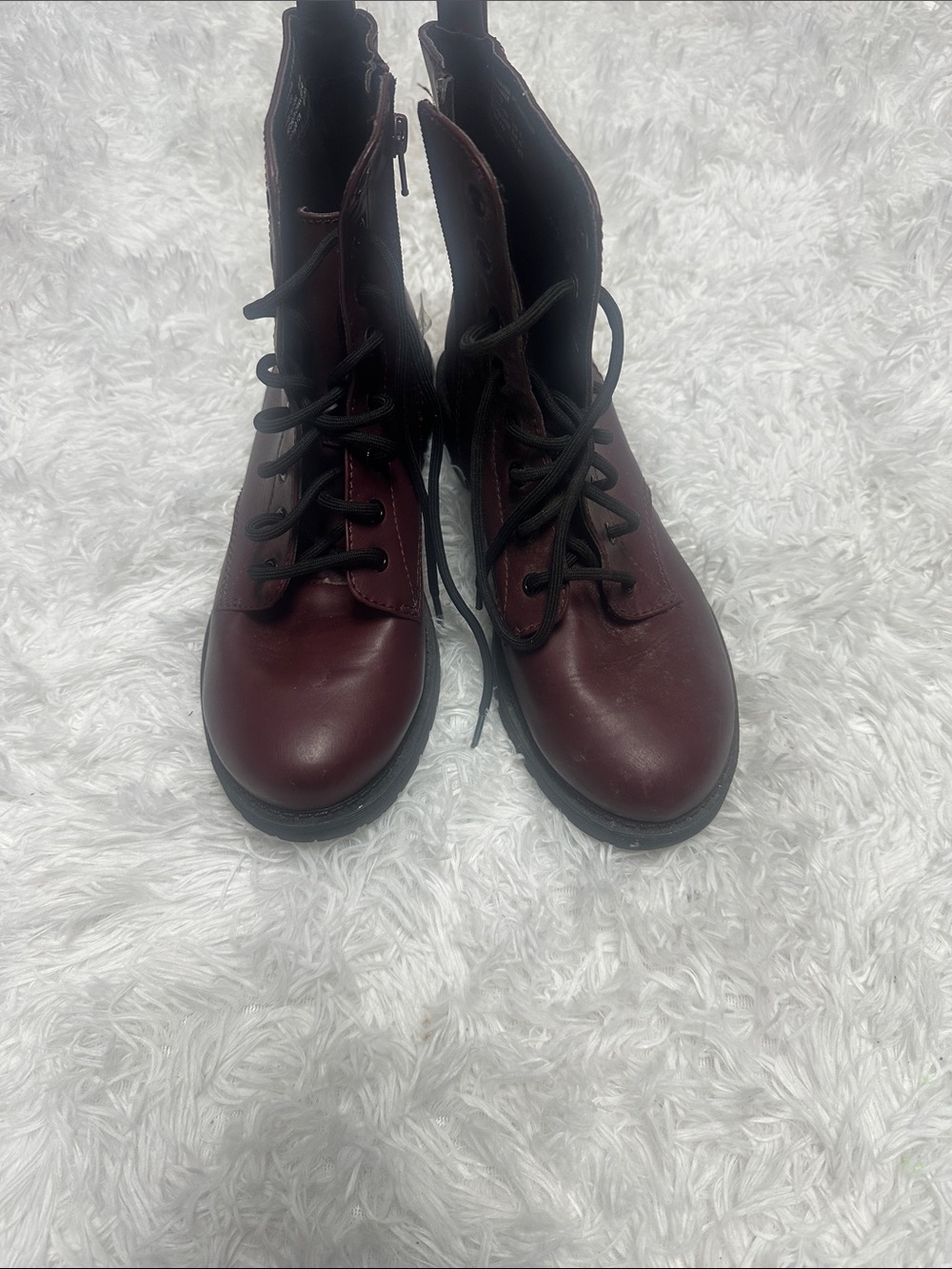 Time and Tru Women's Burgundy Lace-Up Ankle Boots